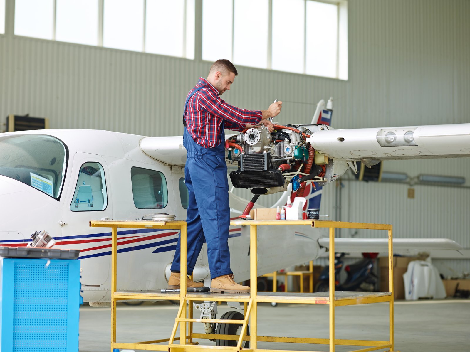 engineer-working-with-airplane