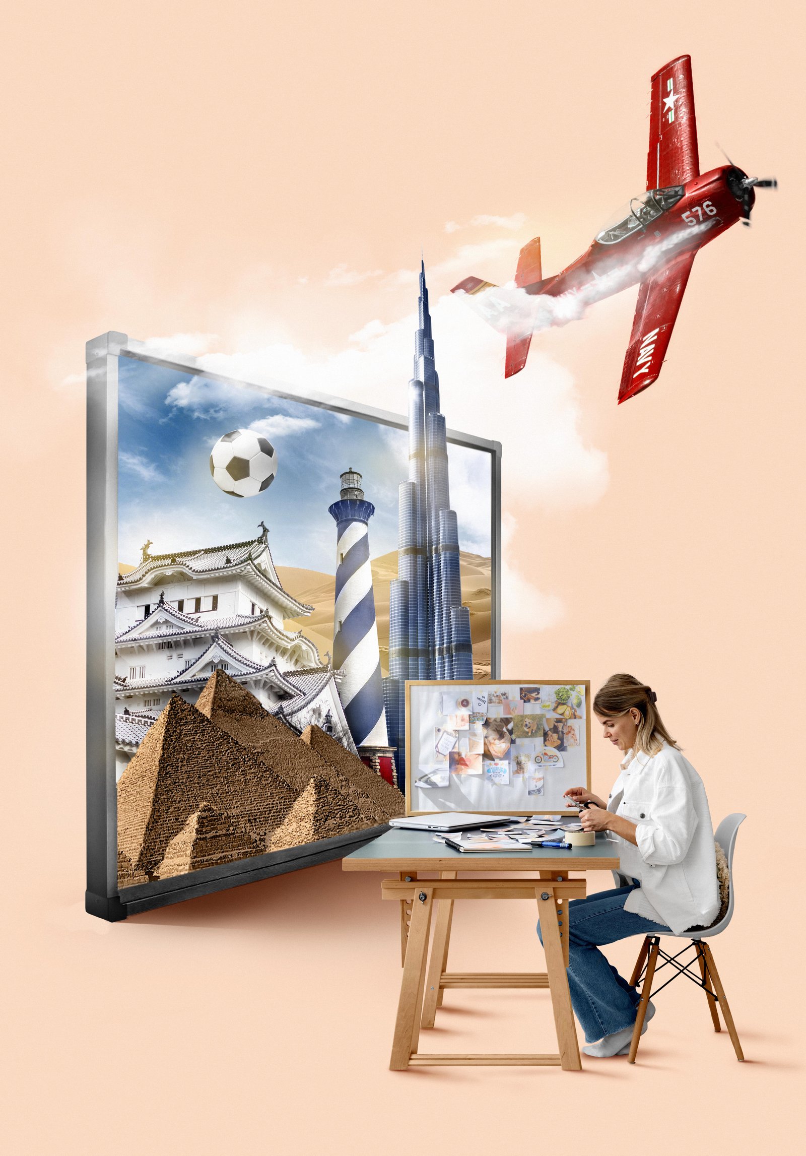 full-shot-woman-creating-vision-board