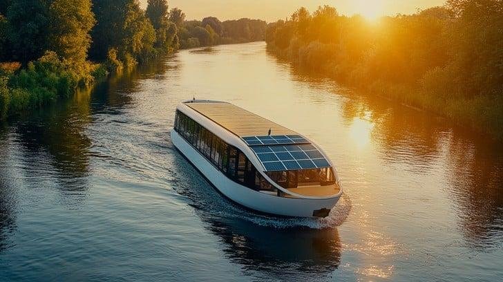 solar-powered-riverboat-journey-stockcake