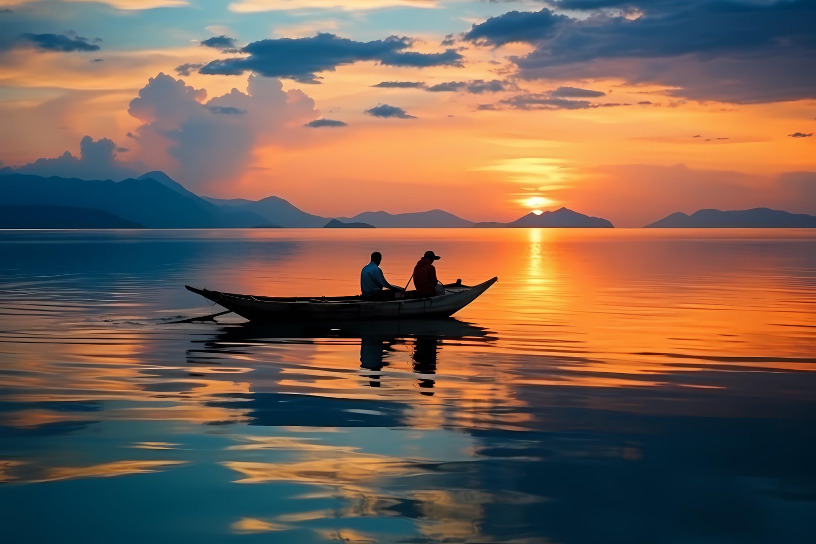 view-boat-water-sunset